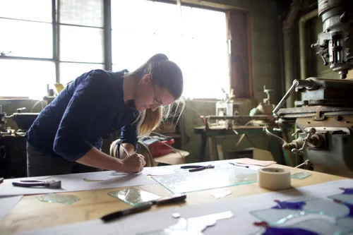 stained glass worker
