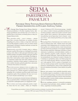 Šeima. Pareiškimas pasauliui