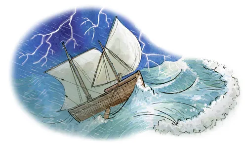 ship in a storm