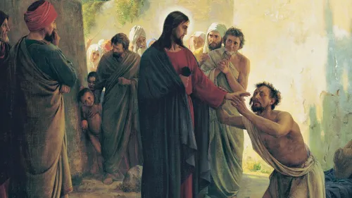 Jesus healing a blind man