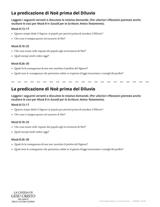 Scheda: La predicazione di Noè prima del Diluvio