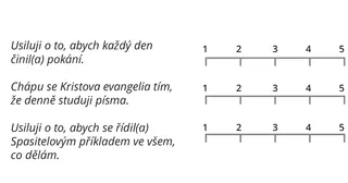 stupnice 1 až 5 pro jednotlivé věty