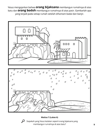 The Wise Man and the Foolish Man coloring page