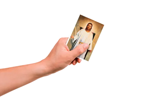 hand holding a pass-along card