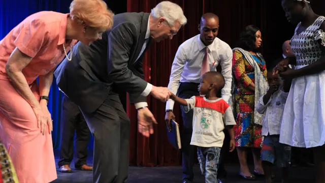 D. Todd Christofferson attends a special stake conference in Abidjan, Ivory Coast in May 2019.