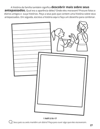 página 27 do livro de colorir Reunir a Família de Deus