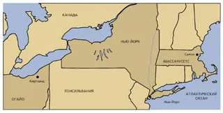 карта, северо-восточная часть США