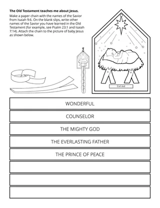 Primary activity page: The Old Testament teaches me about Jesus