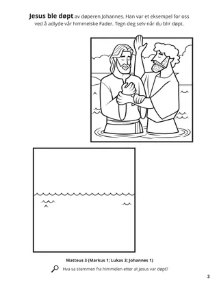 Jesus’s Baptism coloring page