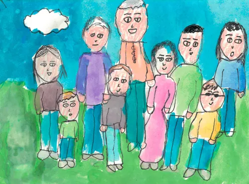 drawing of family