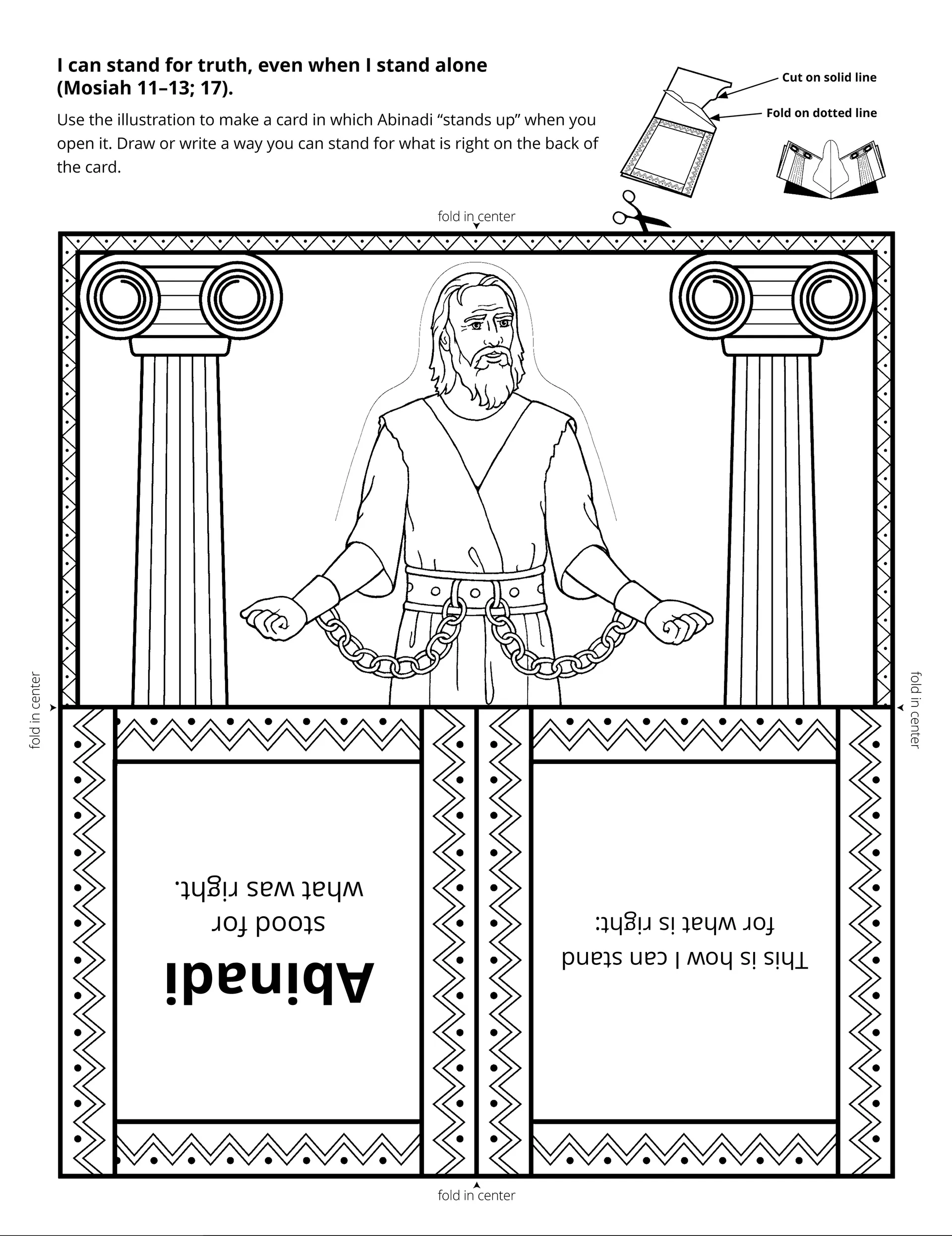 A line-art illustration of Abinadi.