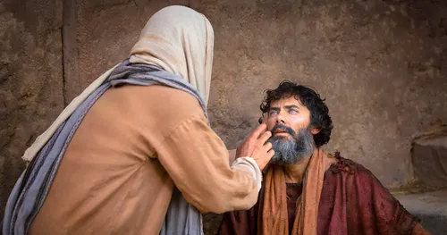 Jesus healing a blind man