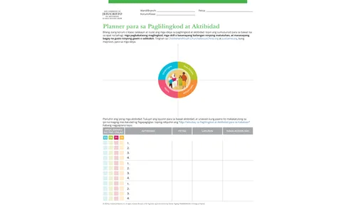 planner para sa paglilingkod at aktibidad