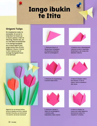 Ana iteraniba te PDF ma waaki ni kakukurei n te origami tulips