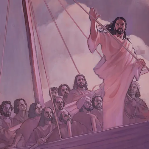 Jesus Christ calming the sea