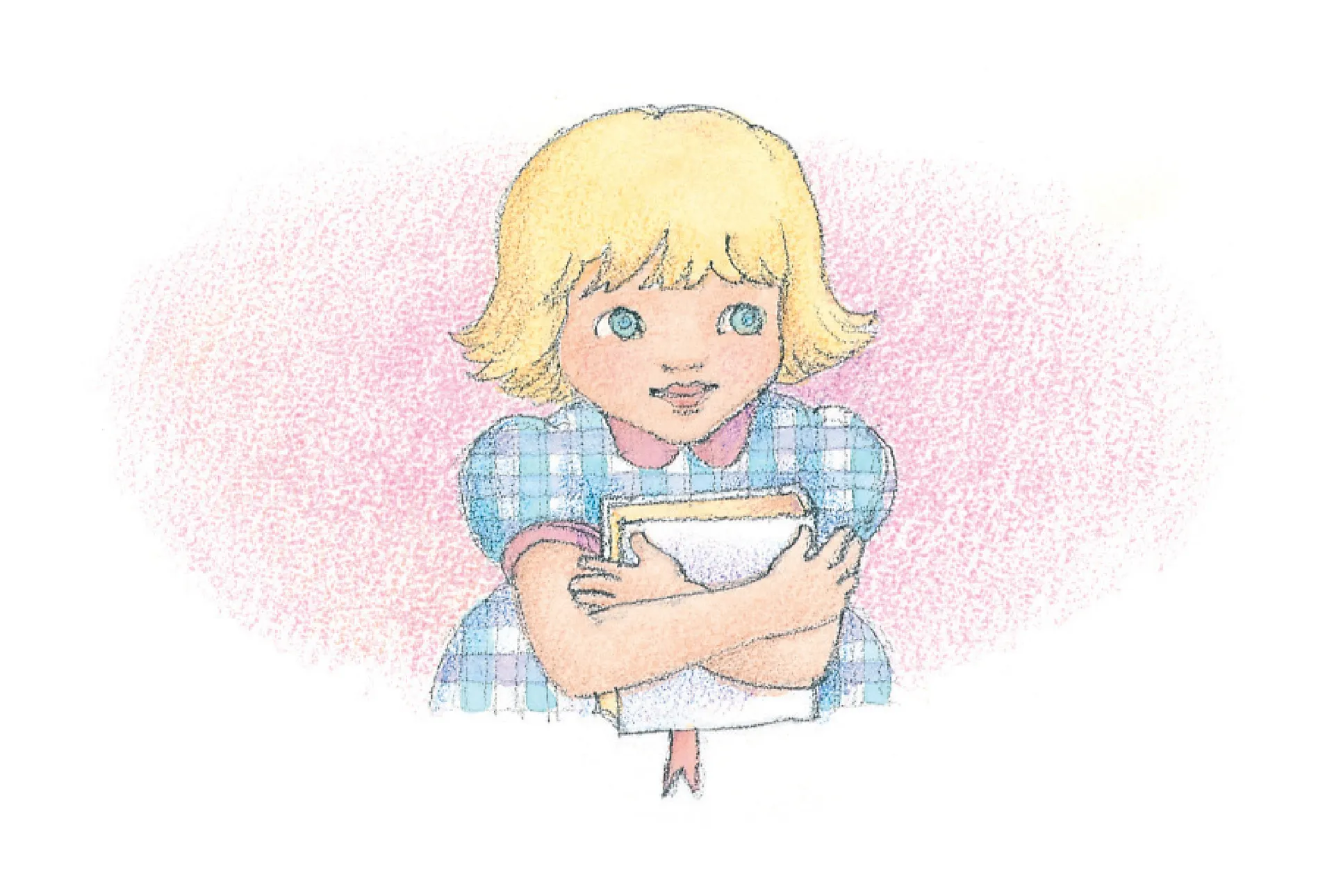 A girl holding her scriptures. From the Children’s Songbook, page 71, “To Think about Jesus”; watercolor illustration by Phyllis Luch.