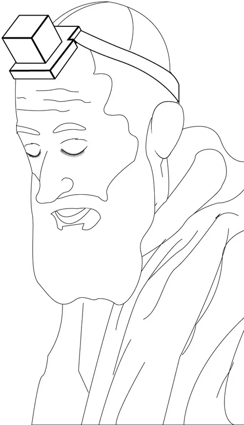 man wearing tefillin