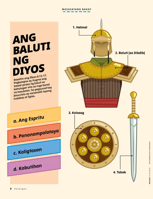 PDF na pahina ng aktibidad na may iba’t ibang piraso ng baluti