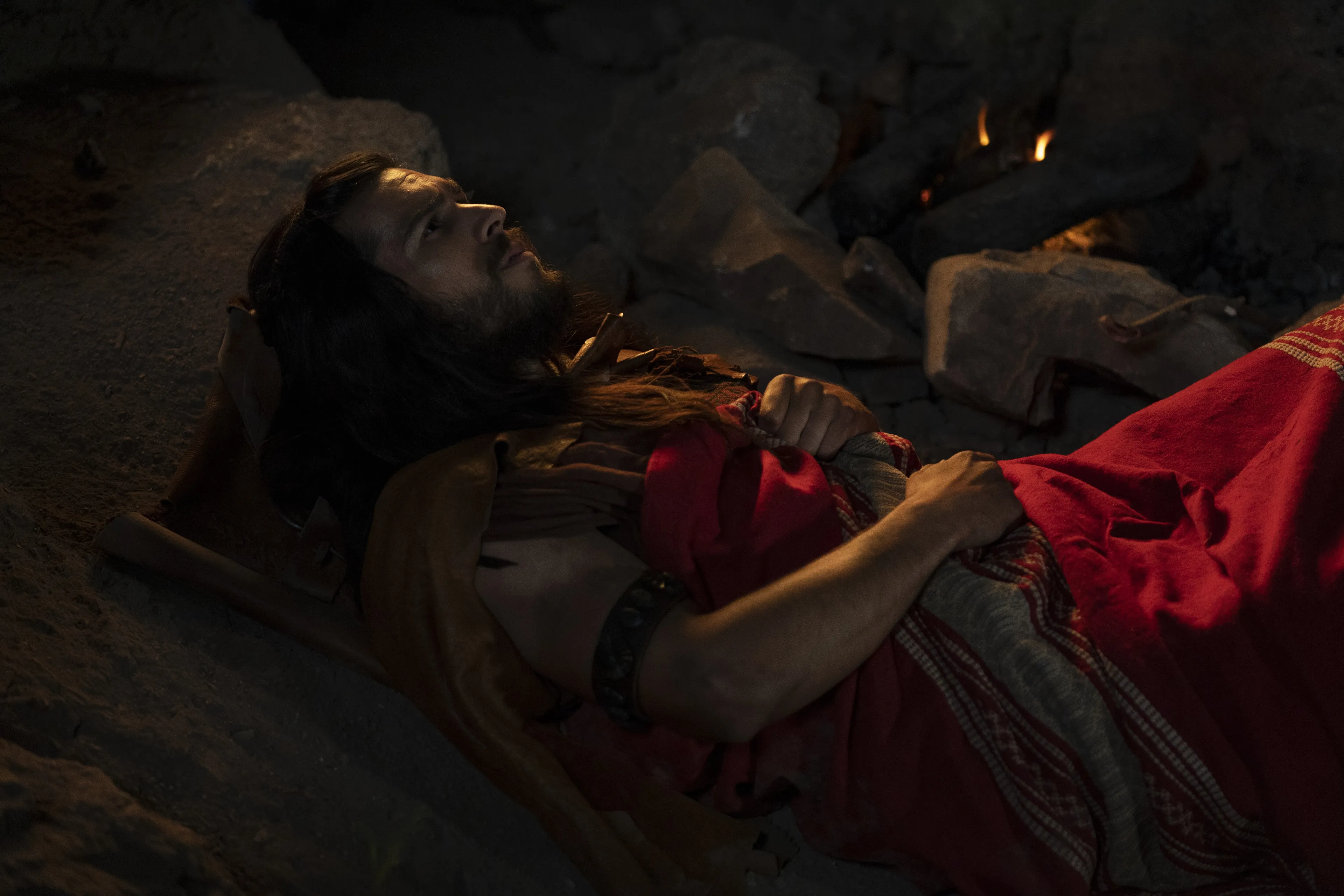 Enos praying about the welfare of the Nephites.