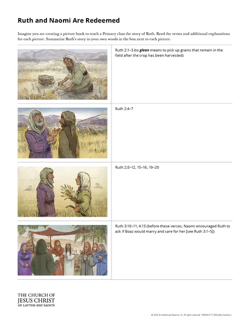 Ruth and Naomi Are Redeemed handout