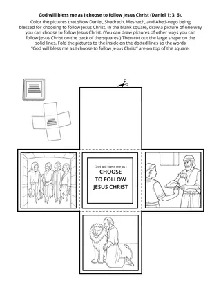 Primary activity page: God will bless me as I choose to follow Jesus Christ