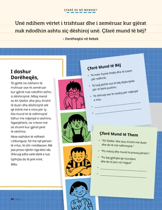 Fëmijë duke shfaqur emocione të ndryshme