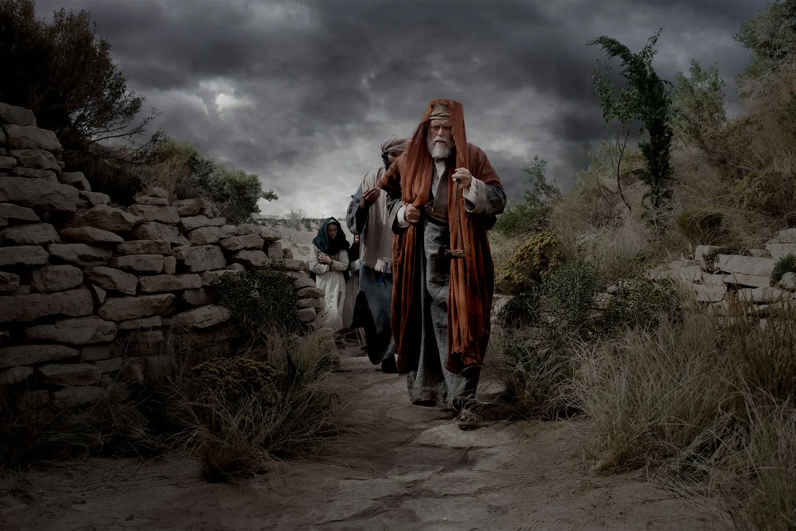 Joseph of Arimathaea brings the body of Christ to be laid in his tomb.