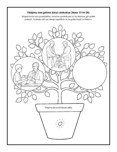 Užsiėmimų puslapis. Tikėjimu mes galime daryti stebuklus