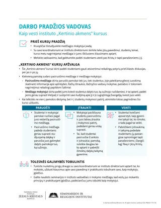 handout, DARBO PRADŽIOS VADOVAS