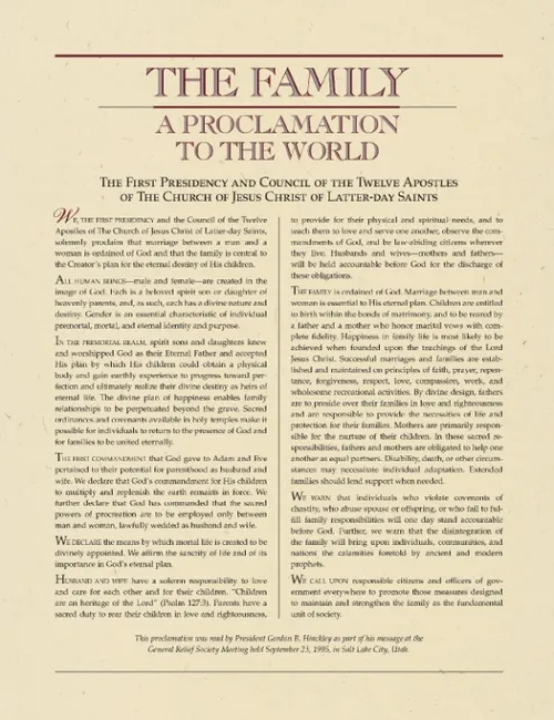 family proclamation
