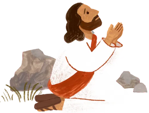 Jesus praying in Garden of Gethsemane