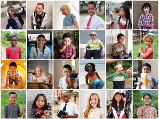 a collage of faces of people from various cultures