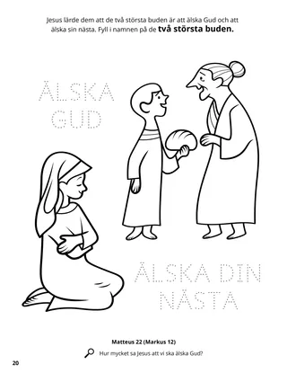 The Two Great Commandments coloring page