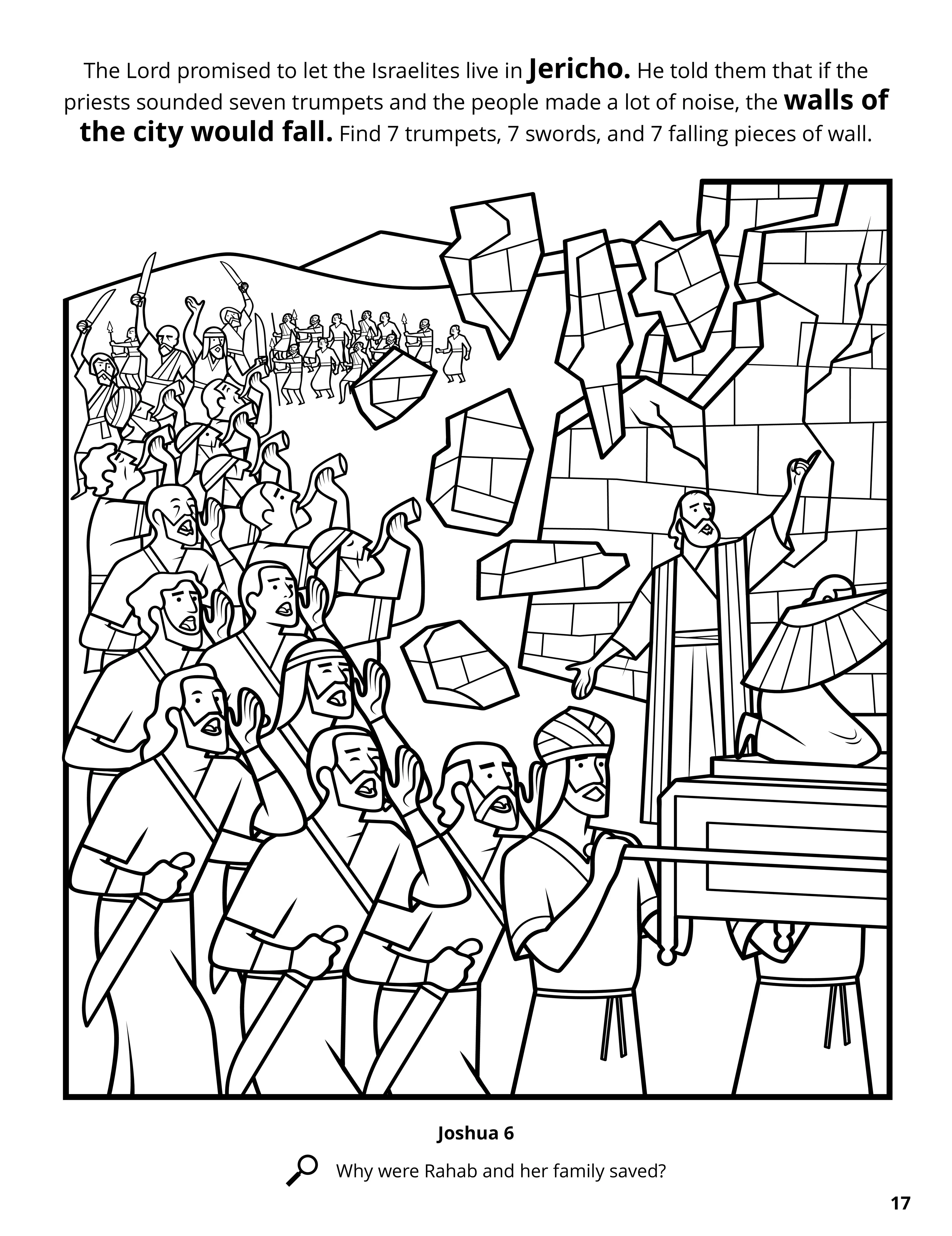 Battle of Jericho coloring page.
