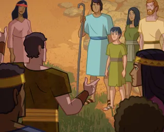 Nephi talks to a crowd of Nephites, and the people listen