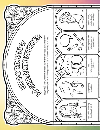 Aktivitets-PDF med påskebilleder, der kan farvelægges