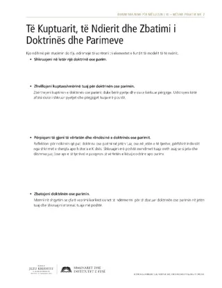 fletushkë, Të Kuptuarit, të Ndierit dhe Zbatimi i Doktrinës dhe Parimeve