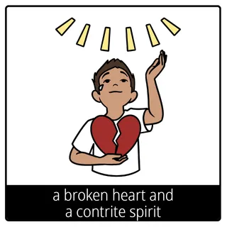 a broken heart and a contrite spirit gospel symbol
