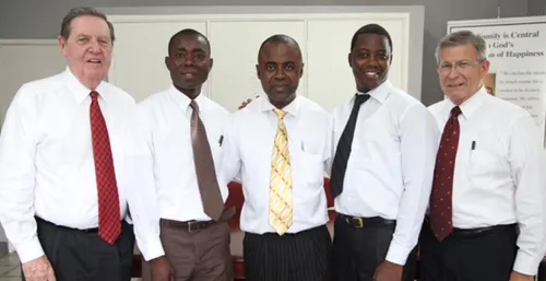 Elder Holland with first stake presidency in Freetown