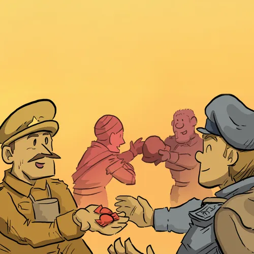 opposing soldiers exchanging gifts