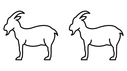 goat illustration—outline and solid icon