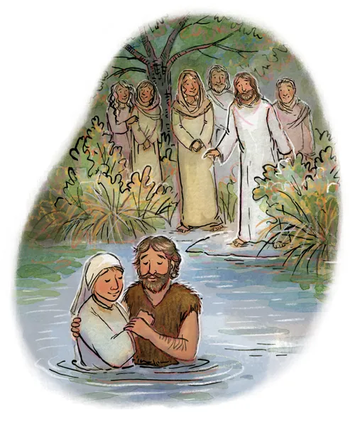 John the Baptist baptizing people