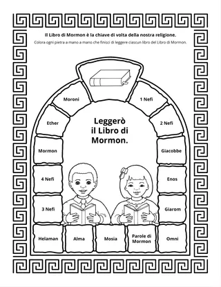 pagina delle attività: il Libro di Mormon è la chiave di volta della nostra religione