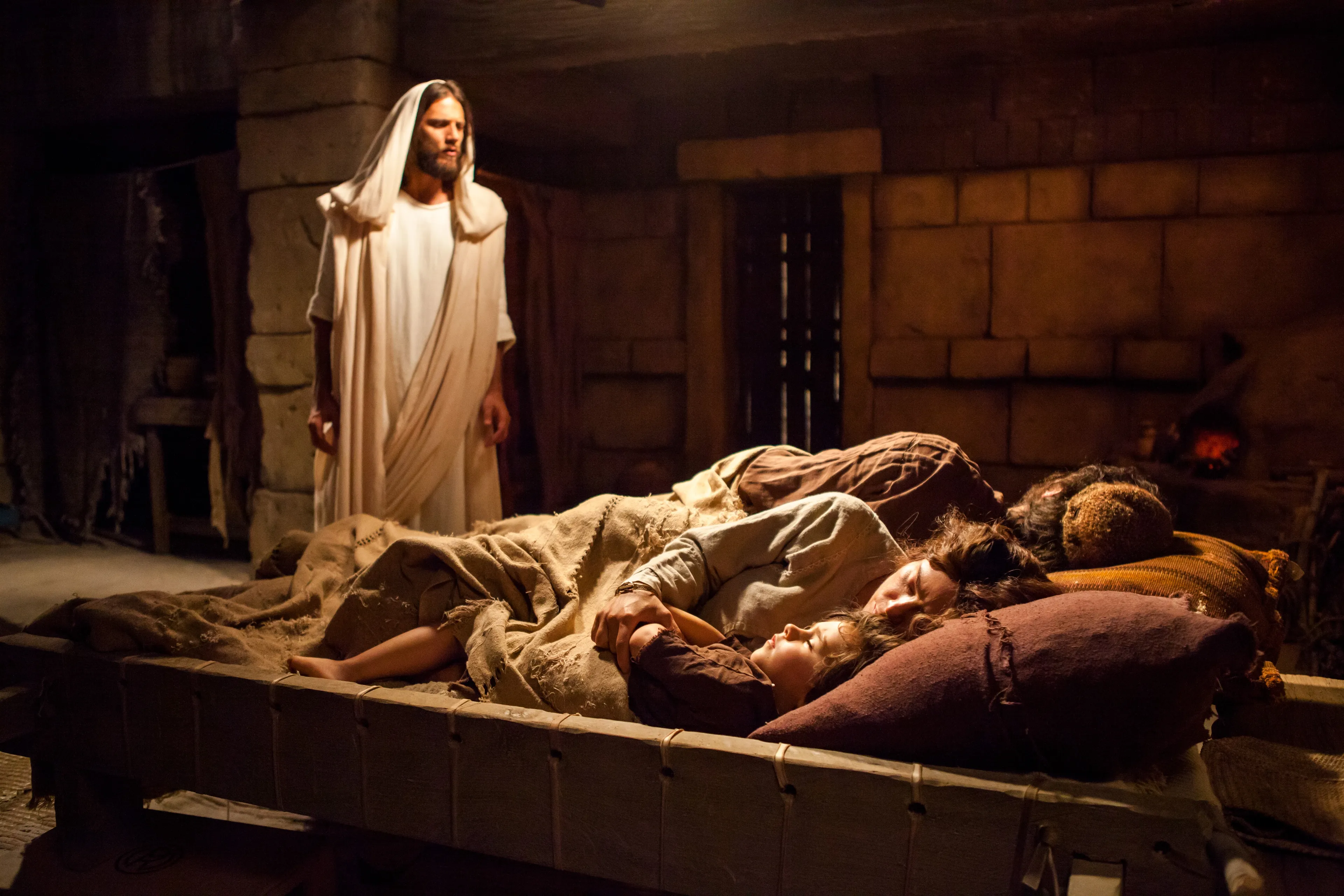 The angel Gabriel appears to Joseph and Mary and instructs them to travel to Egypt.