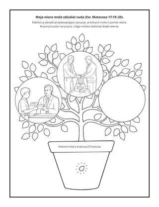 strona z zdaniami: nasza wiara może czynić cuda