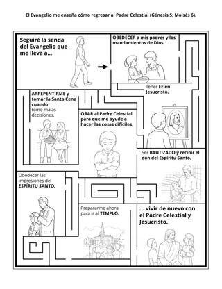 Hoja de actividades de la Primaria: El Evangelio me enseña la manera de regresar al Padre Celestial