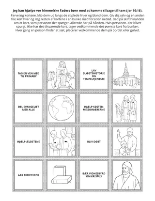 aktivitetsside: Jeg kan hjælpe vor himmelske Faders børn med at komme tilbage til ham