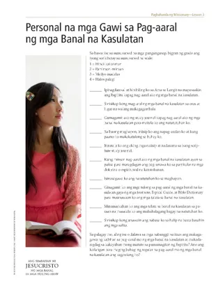 Handout sa Pag-aaral ng mga Banal na Kasulatan