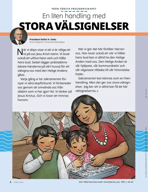 Pdf-sida av en familj som tar sakramentet.
