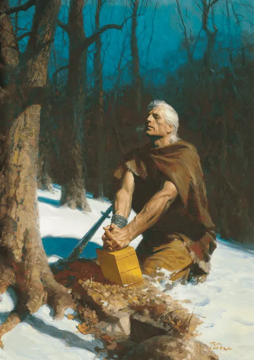 Moroni Hides the Plates in the Hill Cumorah